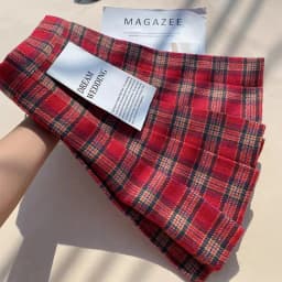 Plaid Woolen Pleated Skirts for Women Fall Winter High Waist Preppy Warm Mini Skirts Lady Fashion Korean All-Match A Line Skirts