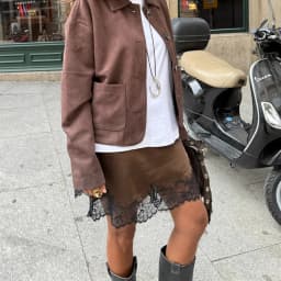 Women Patchwork Lace Skirts 2025 New High Waist Slim Hollow Out Mini Skirts Summer Autumn Brown Fashion Party Club Boho Skirt