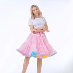 55CM Knee Length Women's Soft Puffy Tulle Petticoats Lolita Ballet Dance Pettiskirts Costume Christmas Halloween Tutu Skirts