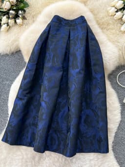 SINGREINY Fashion Jacquard Vintage Skirts Autumn 2025 Zipper Design Puffy Women American Retro Floral Print A Line Skirts