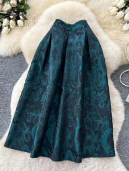 SINGREINY Fashion Jacquard Vintage Skirts Autumn 2025 Zipper Design Puffy Women American Retro Floral Print A Line Skirts