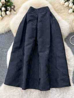 SINGREINY Fashion Jacquard Vintage Skirts Autumn 2025 Zipper Design Puffy Women American Retro Floral Print A Line Skirts