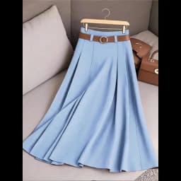 New Elegant Fashion Skirts For Women 2026 Spring Autumn Patchwork Pleated A-Line Mid-length Skirts Commuting Office Lady Skirt