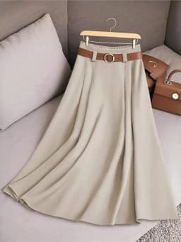 New Elegant Fashion Skirts For Women 2026 Spring Autumn Patchwork Pleated A-Line Mid-length Skirts Commuting Office Lady Skirt
