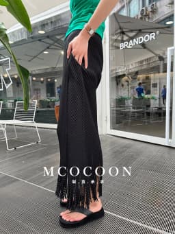 Miyake Pleated 2025 Summer New Girls' Skirt Is Fashionable And Versatile, A High-waisted Diamond-patterned Tassel Skirt