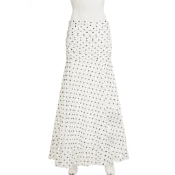 hirigin Polka Dot Floor-length Chiffon Skirt French Style Ruffled Mesh A-line Skirts Elegant Maxi Bottoms High Waist Streetwear