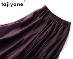 TAJIYANE 100% Natural Mulberry Silk Womens Skirts Fashion Summer Skirts Women Clothing 2024 New Arrivals Long Skirt Топ С Юбкой