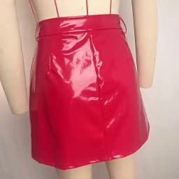 Sexy Red PU Leather Mini Skirt Women Summer Micro Short Party Skirts Woman Clothing Fashion Streetwear High Waist Pencil Skirt