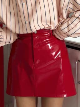 Sexy Red PU Leather Mini Skirt Women Summer Micro Short Party Skirts Woman Clothing Fashion Streetwear High Waist Pencil Skirt