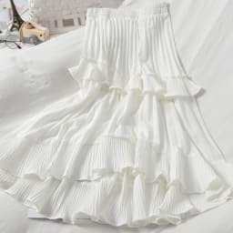 Kuzuwata High Waist Irregular Hem Flouncing Women Long Skirts Women 2026 New Spring Pleated Skirt Fashion Faldas Jupe Femme