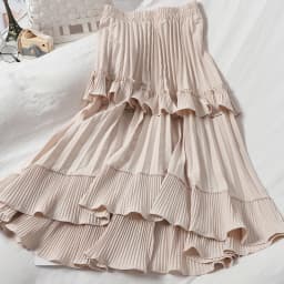 Kuzuwata High Waist Irregular Hem Flouncing Women Long Skirts Women 2026 New Spring Pleated Skirt Fashion Faldas Jupe Femme