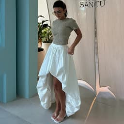 TARUXY Irregular Flower Buds Skirt Women Spring Summer Street Fashion Pure Cotton Midi Skirt Without Belt Female Commuting Skirt