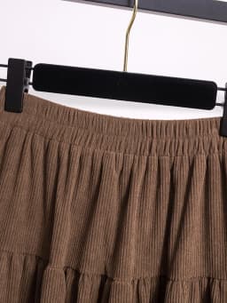 High Waist Plaid Corduroy Skirt Women's Autumn Winter plus Size A-Line Midi Cake Skirt American Style Citywalk PVC Fabric