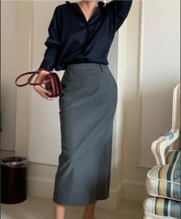 Elegant Women Pencil Skirts 2025 Spring Summer Office Ladies Pockets Casual High Waist Midi Suits Skirt L978C