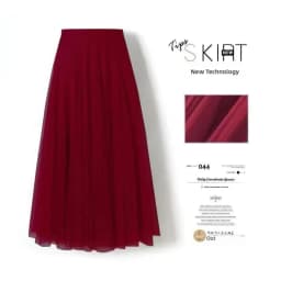 A-Line Midi Skirt High Waist Gathered Tulle Dance Skirt Women's Fairy Skirt Large Flounce Long Skirt Versatile Midi Skirt