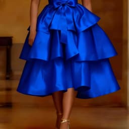 Elegant Women Shiny Satin A Line Cake Skirt High Waist Tierred Ruffles Christmas Party Birthday Wedding Guest Event Occasion New