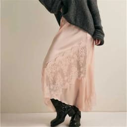 Womens Satin Lace Maxi Skirt Y2k Boho Vintage Lace Trim Low Waist Long Skirt Summer Silky Half Slip Asymmetrical Midi Skirts