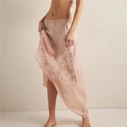 Womens Satin Lace Maxi Skirt Y2k Boho Vintage Lace Trim Low Waist Long Skirt Summer Silky Half Slip Asymmetrical Midi Skirts