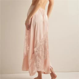 Womens Satin Lace Maxi Skirt Y2k Boho Vintage Lace Trim Low Waist Long Skirt Summer Silky Half Slip Asymmetrical Midi Skirts