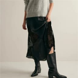 Womens Satin Lace Maxi Skirt Y2k Boho Vintage Lace Trim Low Waist Long Skirt Summer Silky Half Slip Asymmetrical Midi Skirts