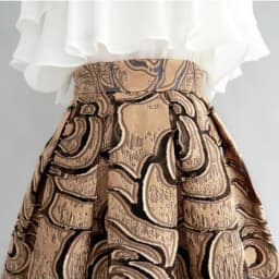Khaki Geometric Vintage High Waist Ball Gown A-line Loose Women's Skirt Knee-Length Long Skirts For Women Clothing Fashion