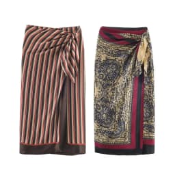 2026 Autumn New Women's Clothing Casual Fashion Versatile Elegant Temperament Vacation Style Paisley Wrapped Skirt