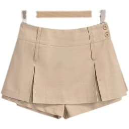 High Waist ort Pants Splice Skirt Women's Retro Two-Way Wear Pleated Skirt Double Hole Slit f Body Skirt