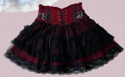Japanese Mines Style Sweet Cute Lace Splicing Lace-up Heart PU Buckle High Waist Slim A-line Versatile Lolita Short Skirts Women