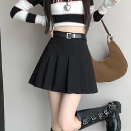 Women's High Waist Gray Pleated Skirt Summer New Preppy Style Slim Fit A-line Skirts Woman Solid Color Casual Student Mini Skirt
