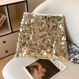 Autumn 2025 New Black Gold Sequined Sexy Club Slim Party Half Short Skirt Vintage Women High Waist Hip Wrapped Zipper Mini Skirt