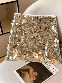 Autumn 2025 New Black Gold Sequined Sexy Club Slim Party Half Short Skirt Vintage Women High Waist Hip Wrapped Zipper Mini Skirt