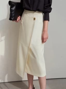 Amii Minimalist 2025 Autumn Midi Skirts Women Commute Elegant Office Lady Versatile Asymmetrical Drape Straight Skirt 12521006