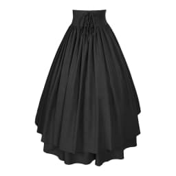 Vintage Medieval Maxi Skirt for Women Victorian High Waist Party A Line Long Skirt Gothic Buttons Ruffled Hem Pleated Skirts
