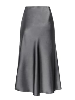 Green Satin Midi Skirts For Women Summer Elastic High Waist A Line Slit Skirt Midi Satin Silk Women Skirt With Slit Summer 2024
