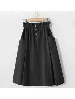 Women Summer Skirt Spring Korean Style Casual Solid High Waist  A-Line Midi Skirts With Pocket Girls Elegant Faldas