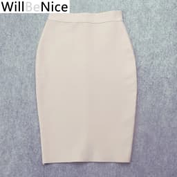 Willbenice Sexy Office Bandage Skirts Nude Purple White Bodycon Slim Womens Knee Length Hot Pink Fuchia Black Pencil Maxi Skirts