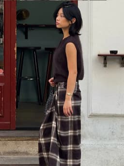 Women Checked Midi Skirt Fashion Casual Pleated Irregular High Waist Slim Mid-length Bottom Lady Daily New Commute Street Skirts