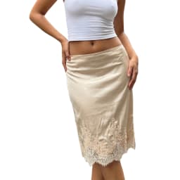 Women Summer Vintage Aesthetic Satin Lace Floral Mini Skirts Elegant Low Waist Patchwork Vacation Beach Party Skirts Streetwear