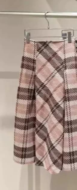Kuzuwata New Vintage A-line Ruched Plaid Skirt High Waist All-match Wool Tweed Falda Japan Slim Minority Office Lady Mujer Falda