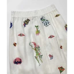 Summer Beige Soft Linen A-line Skirt Women High Waist Fun Print Front Button Split Wrapped Hip Long Skirt Brand