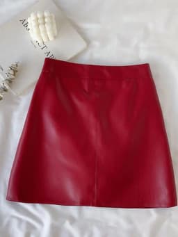 Solid Zipper Wrap Hip Leather Skirt Autumn Winter New Korean High Waist Mini Skirt Female Chic Sexy Club A-line Pu Skirts Women