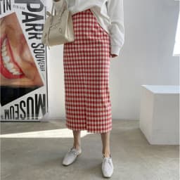 High Waist Plaid Split Midi Skirt Women's Cotton Linen Wrap around Skirt Korean Sle Commute One Step Skirt