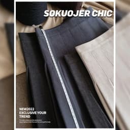 High Waist A-Line Skirt Women's Autumn Winter Thickened Woolen Pleated Skirt Black Slimming plus Size Skirt
