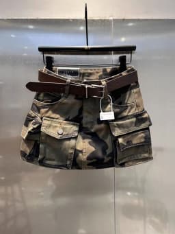 Fashion Spicy Girls Camouflage Denim Skirts American Retro Versatile High Waist Multi Pockets Skirt Summer Women's Mini Skirts