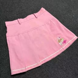 Pink Sweet Japanese Lolita Style Pleated Skirt Women Korean Kawaii Cartoon Embroidery Short Skirts Female Cute Cake Mini Skirts