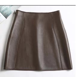 Genuine Leather Sexy Mini Skirt Women 2025 Spring South Korean Fashion High Waist A-line Skirt High street