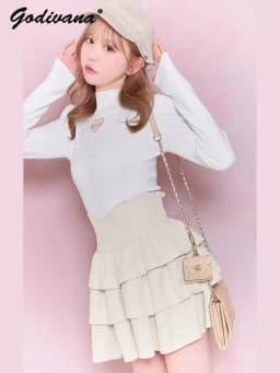 Japanese Style New Spring Summer Ladies Sweet Cake Skirt Solid Color Women's High Waist Slim Elegant Short Culotte Mini Skirts