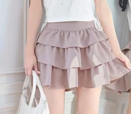 Japanese Style New Spring Summer Ladies Sweet Cake Skirt Solid Color Women's High Waist Slim Elegant Short Culotte Mini Skirts