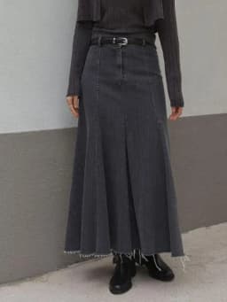 Vintage Black Denim High Waist Long Skirts For Women 2025 Autumn Winter New Fashion Blue Elegant Fishtail Wrapped Hip Jean Skirt