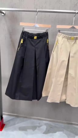 High Street Skirts Women's Retro Double Zipper Pocket Elastic Waist Elegant Style A-line Streetwear Skirt Nylon Fabric
